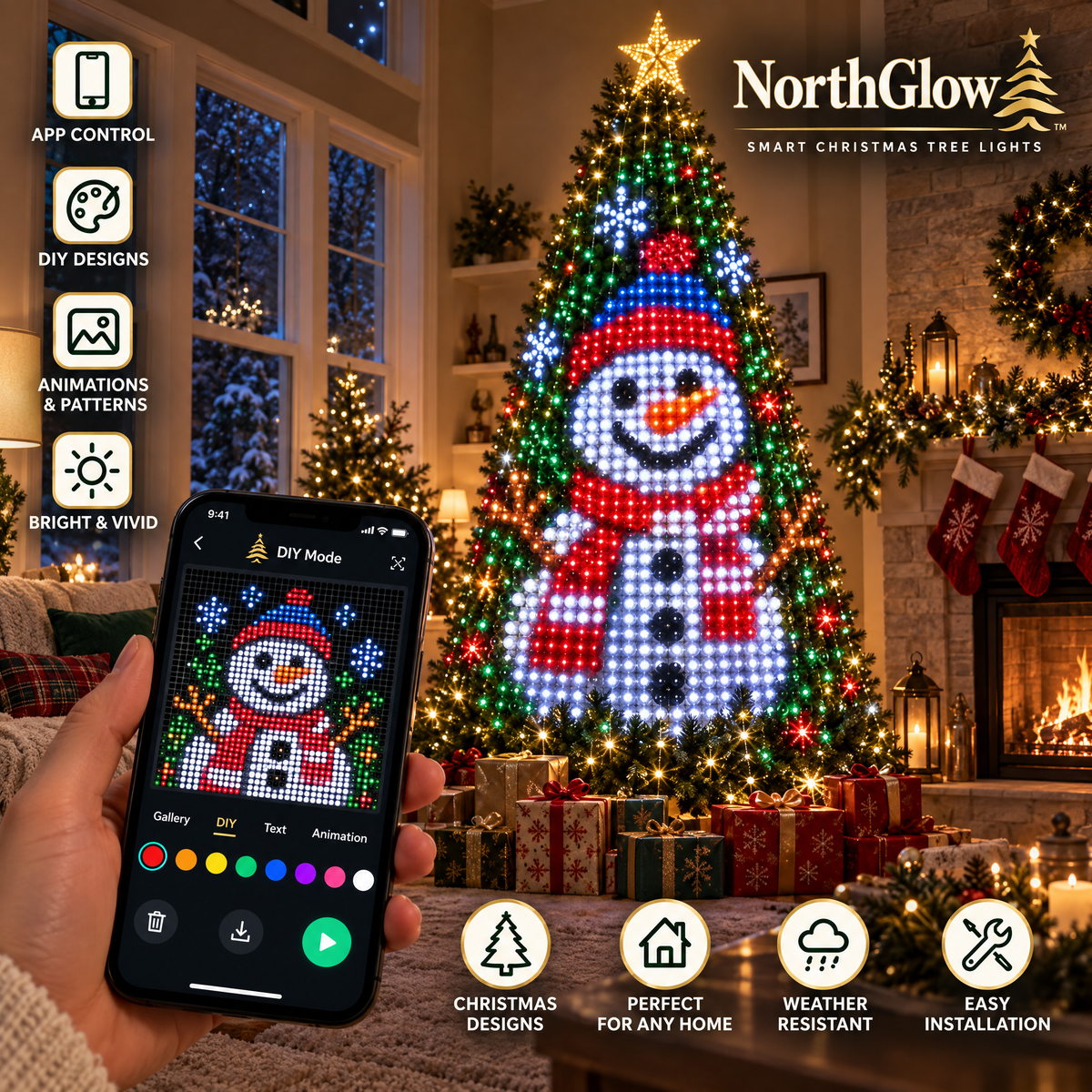 NorthGlow™ Smart Animated Christmas Tree Lights