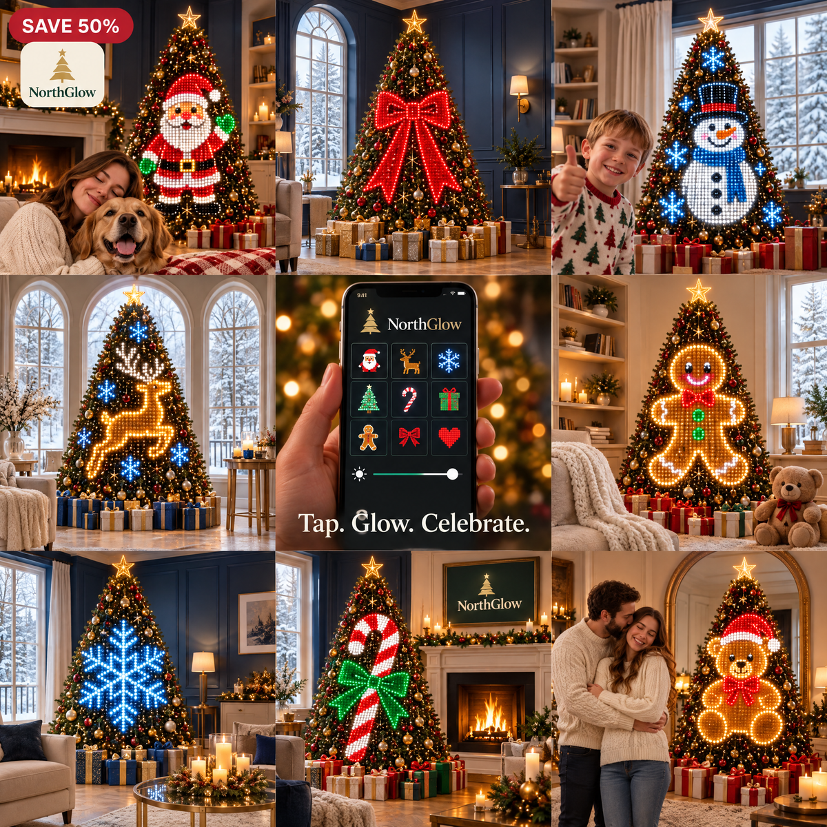 NorthGlow™ Smart Animated Christmas Tree Lights